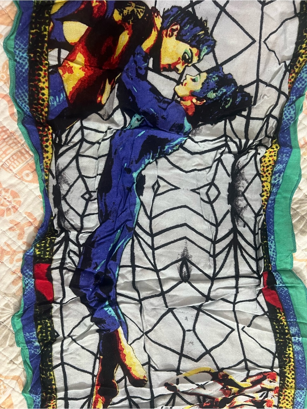 Desigual Scarf in Blue, Green and Yellow 45x13 inches